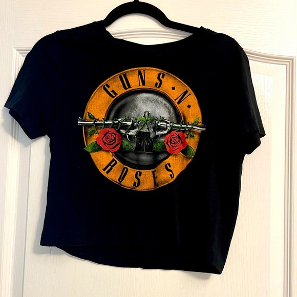 Bravado Tops - Guns n Roses Band Vintage Graphic Cropped T-Shirt Stretchy Guns and Roses